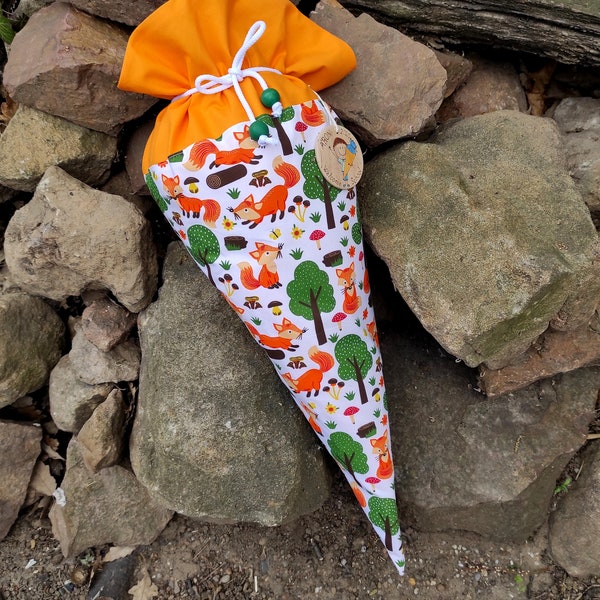 Fox, Forest, Back to school schultüte zuckertüte kinder cone Animal Orange
