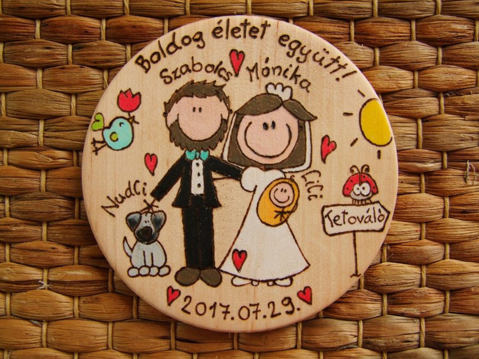 Wedding Couple PERSONALIZABLE fridge handmade wood Etsy