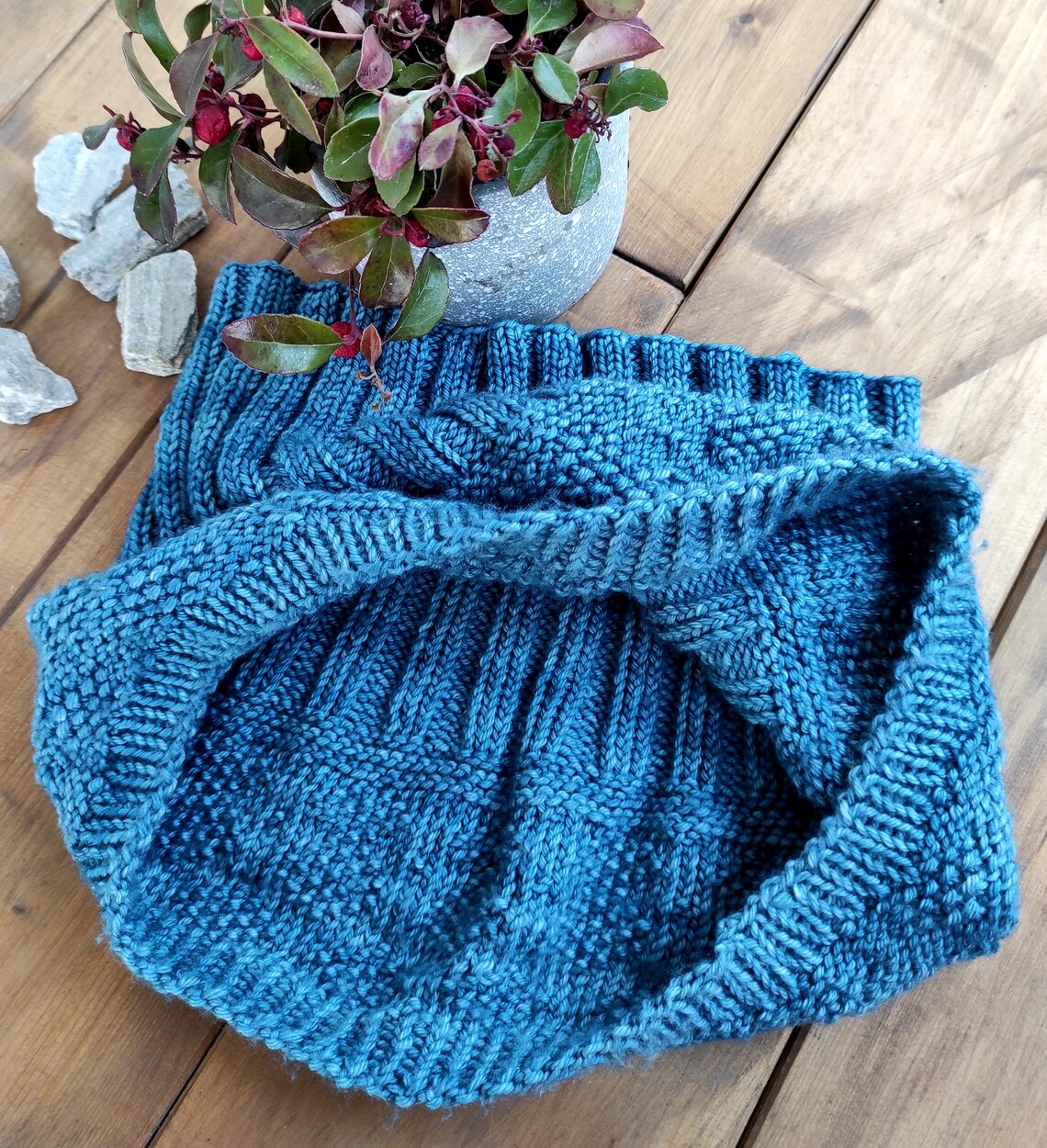 Blue Hand Knitted Belly Warmer Kidney Warmer Winter Belt Etsy