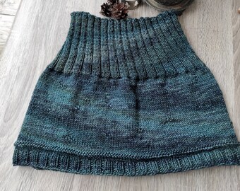 Dark green Merino Wool Hand Knitted Belly Warmer, Kidney Warmer, Winter Belt, Haramaki, Stomach Warmer