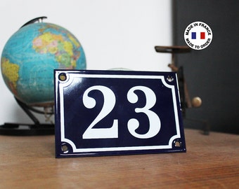 Número de casa emaille 10x15 cm *personalizado*, número de calle emaille / Placa para la casa esmaltada, una auténtica decoración vintage