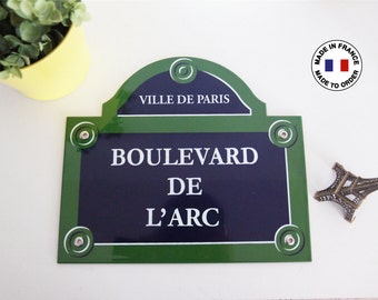 French enamel street sign of Paris 12" x 10" * Made to order * / Authentic Parisian sign / Enamel plaque for home decoration or gift