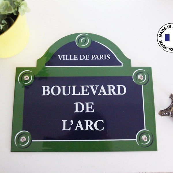 Plaque de rue parisienne émaillée 30x26cm * personnalisée * / Authentique plaque émaillée ville de Paris / Cadeau, decoration pour la maison