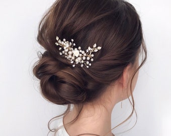Cia - de nouveau en stock - Peigne de mariée - Petit peigne de mariée avec roses, peigne de mariée roses, perle d'eau douce et peigne de mariée roses