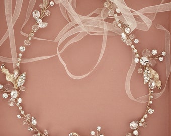 Bridal Vine Headpiece Bridal Hair Vine Gold Hair Vine Gold Bridal vine Light Gold Hair Vine Bridal