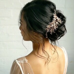 Ivy Bridal Comb, Silver with Crystals Bridal comb, Side Accent Bridal Comb