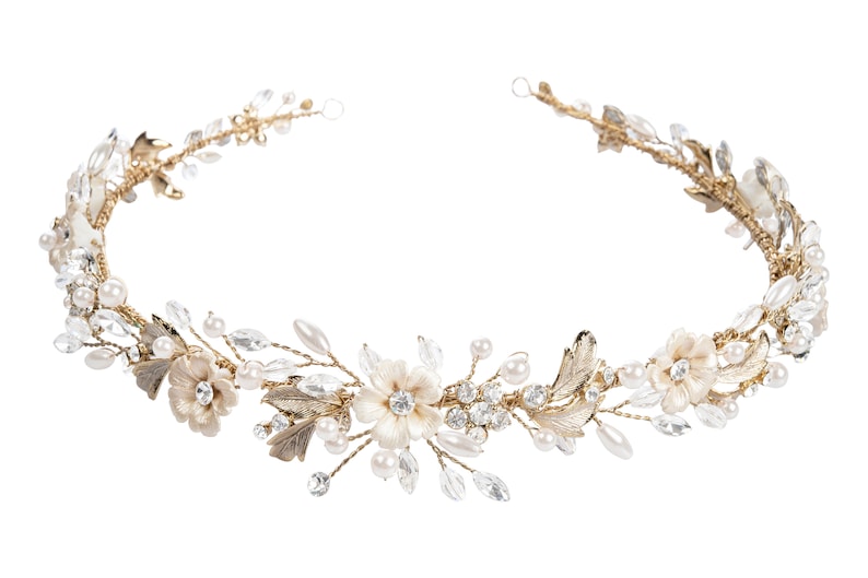 Aimee Bridal Hair Vine Silver Hair Vine Bridal Wreath Etsy