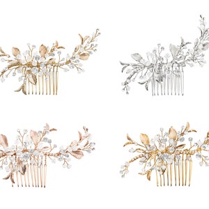 Alice - Wedding Comb - Back Comb, Crystal and Pearl Hair Comb, Bridal Hair Comb, Shiny Hair Comb, Silver Hair Comb