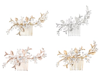 Alice - Wedding Comb - Back Comb, Crystal and Pearl Hair Comb, Bridal Hair Comb, Shiny Hair Comb, Silver Hair Comb