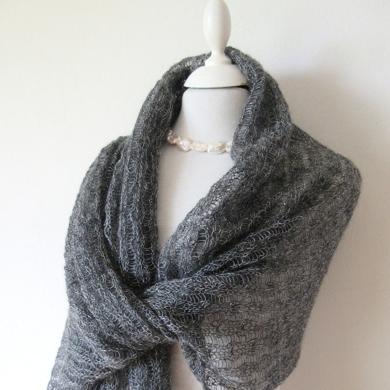 Sciarpa Coprispalle Chiffon Argento Stola Sciarpa Foulard