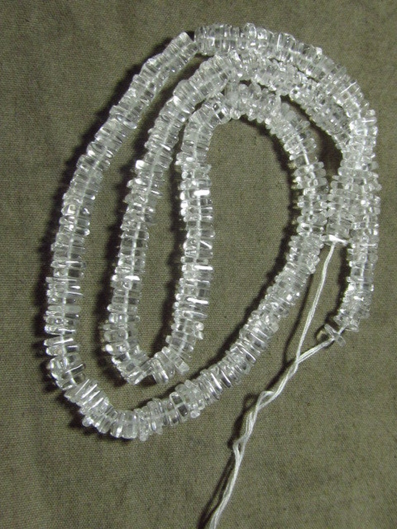 CRYSTAL QUARTZ AAA High Quality 16/' inches Full strand Smooth Polished Heishi Beads SQuar Shape size 4-5 mm approx Wholesale Price