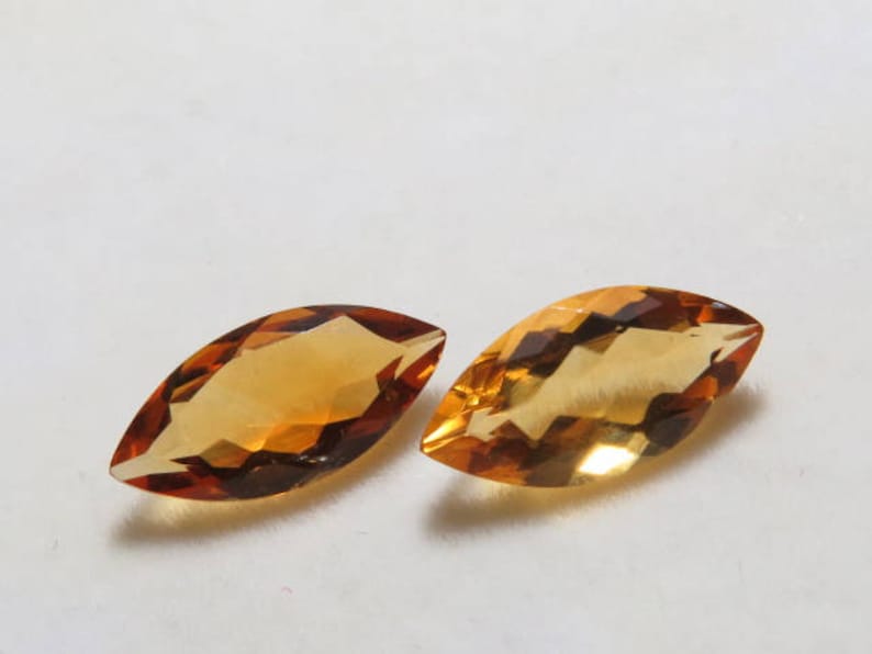 Citrine Natural Golden Color Matching Pair Size 8x16 mm Faceted Fine Cut Marquise Shape Weight 6.05 crt Cut Stone Top Quality