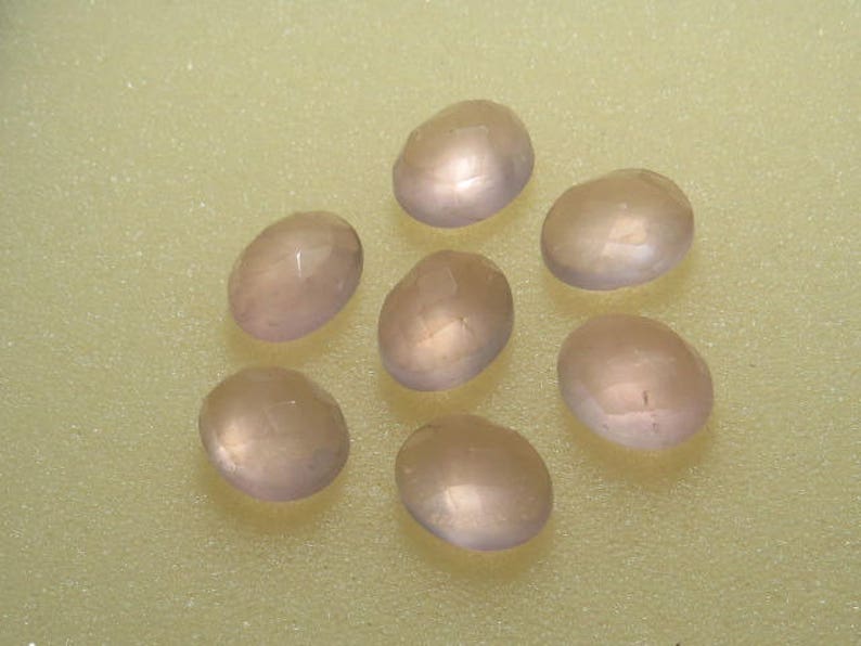 7pcs weight 28.90 crt Rose Quartz Checker Cut Oval Shape Cabochon size 9x11 mm