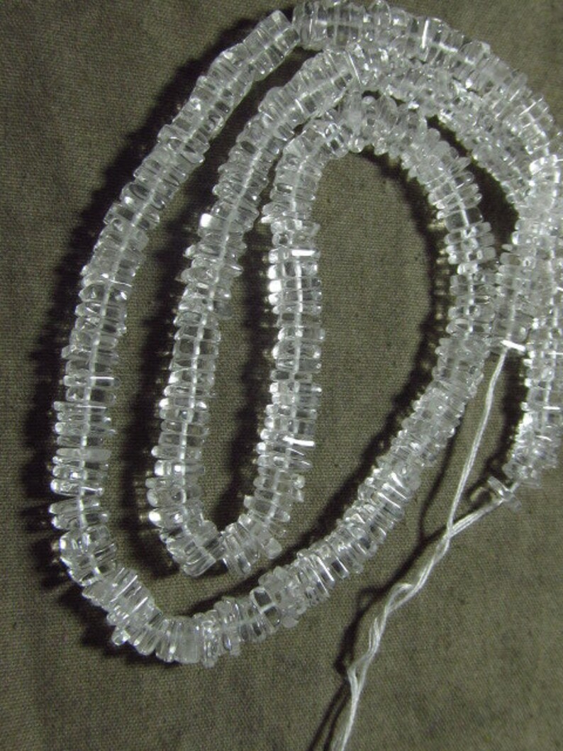CRYSTAL QUARTZ AAA High Quality 16/' inches Full strand Smooth Polished Heishi Beads SQuar Shape size 4-5 mm approx Wholesale Price