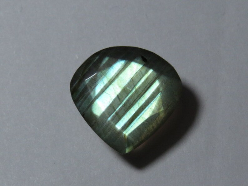 17x17 mm Heart Shape Faceted Both Side Cut Stone Size LABRADORITE weight 13.45 crt