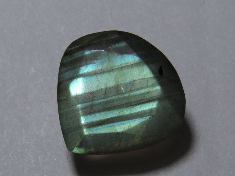 17x17 mm Heart Shape Faceted Both Side Cut Stone Size LABRADORITE weight 13.45 crt