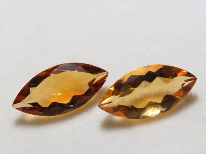 Citrine Natural Golden Color Matching Pair Size 8x16 mm Faceted Fine Cut Marquise Shape Weight 6.05 crt Cut Stone Top Quality