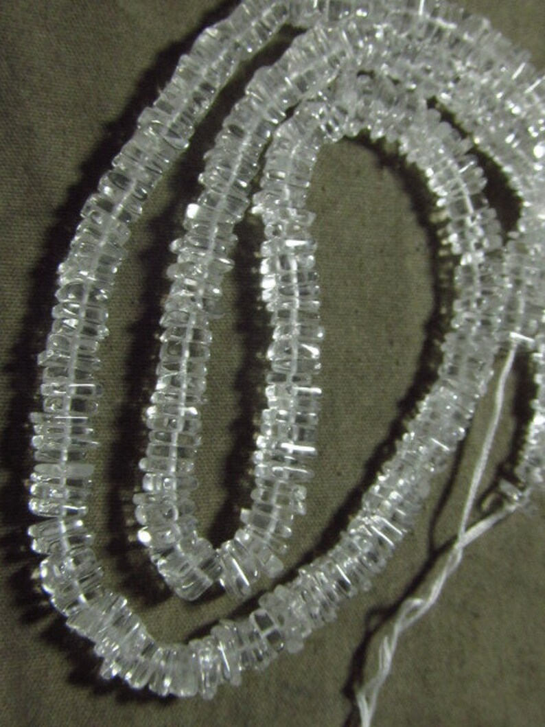CRYSTAL QUARTZ AAA High Quality 16/' inches Full strand Smooth Polished Heishi Beads SQuar Shape size 4-5 mm approx Wholesale Price