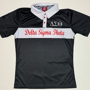 Delta Sigma Theta Ladies Polo, Black Polo, DST Shirt, Gift,