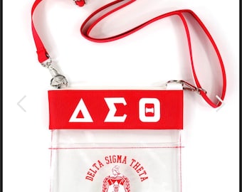 Delta Sigma Theta clear cross bag, gift, purse