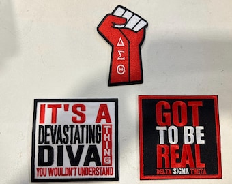 Delta Sigma Theta iron on Patches,DST, Customize, jean jacket, hats, and more