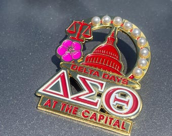 Delta Day at the capital , Pin, Brooch, Social action