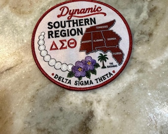 Dynamic Southern Region Patch, iron-on, Delta Sigma Theta