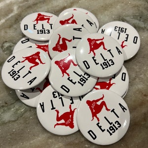 Delta Sigma Theta button, duckwalk, DST, 1913 pins, gift