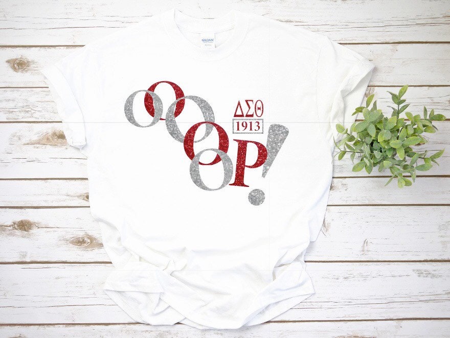 Ooooop Delta Sigma V-neck Theta Tshirt, 1913, DST, Full