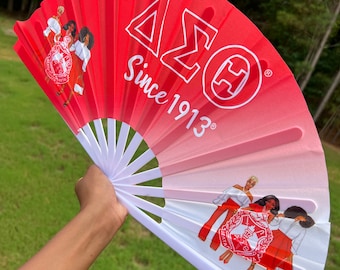 Large and Medium Delta Sigma Theta Fan, Since 1913, Red & White, Gift