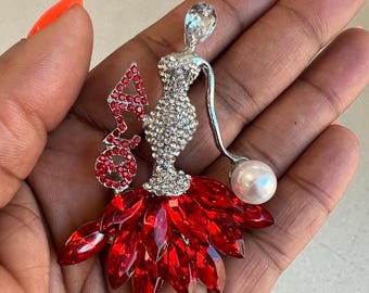 Delta Sigma Theta Inspired Red Gold  Woman DST Pin|