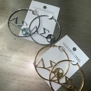Delta Sigma Theta Sliver hoops, DST earrings, jewelry