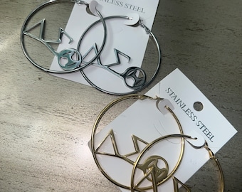 Delta Sigma Theta Sliver hoops, DST earrings, jewelry