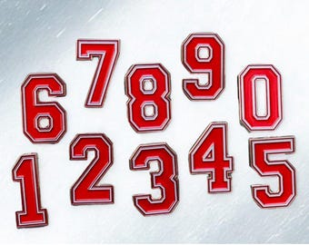 Rood en wit cijfer reversspeldjes regelnummers, Delta Sigma Theta DST