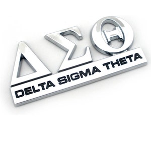 Delta Sigma Greek Letters Sorority Plastic Chrome Auto car Emblem Stickers
