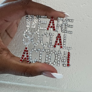 Rhinestone &quot;We Are Social Action&quot; Pin - Delta Sigma Theta