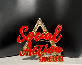 Social Action Seit 1913 Anstecknadel, Brosche, Delta Delta Delta Theta, DST
