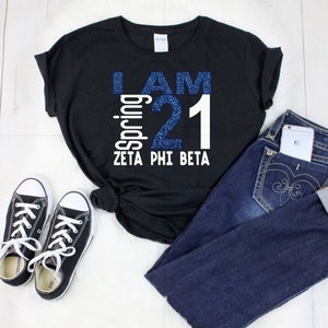 I Am Spring 21, ZETA, Zeta Phi Beta, Crossing Tshirt, Line Gift