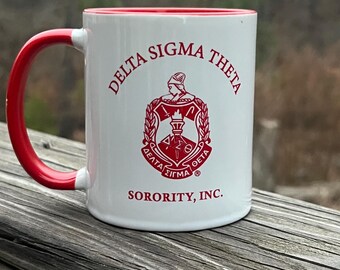 Delta Sigma Theta coffee mug , Red and white, 1913