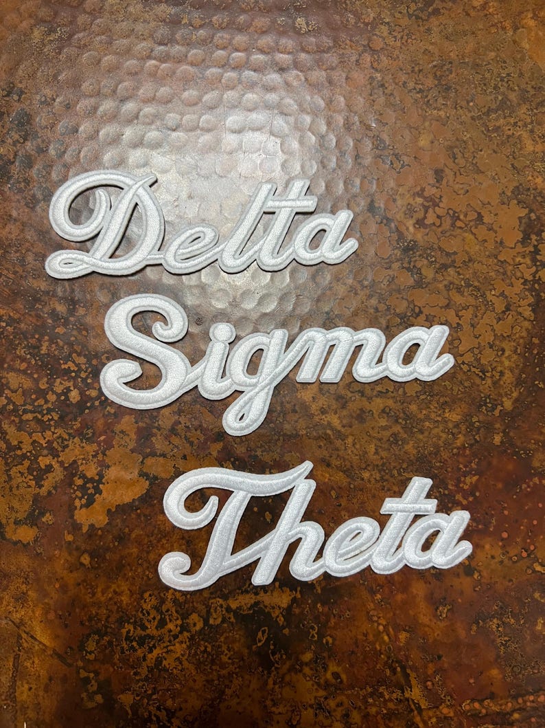 Sigma In Cursive 3 Inch Delta Sigma Theta Patches, Customize Jackets, Socks, Crocs and ...