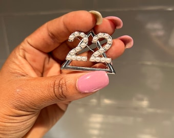 Pyramid Shaped Delta Sigma Theta Sliver Pin, Founders Day.