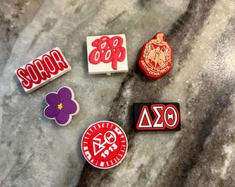 Delta Sigma Theta focal beads, DIY, double sided