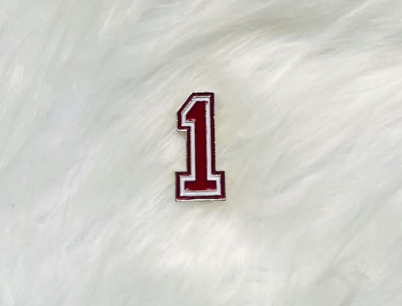 One Number Pin Red and White Number Lapel Pins Line Numbers, Delta Sigma Theta DST - Etsy