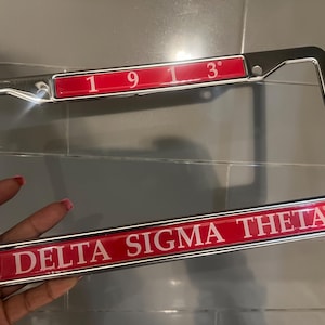 Delta Sigma Theta license plate, Red, 1913