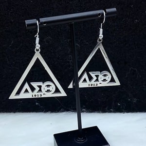 Delta Sigma Theta triangle earrings,