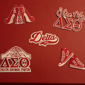 Delta Sigma Theta Embroidery Patches - Sorority Iron On Embroidered Patches  3 to 4 inches -