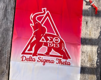 Delta Sigma Theta shoe bag, red and white, drawstring bag,