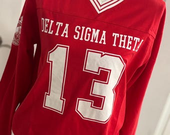 Delta Sigma  theta LONG SLEEVE JERSEY, v-neck, 1913,