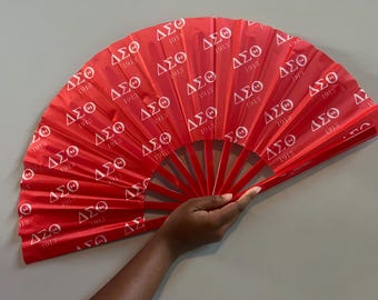 Gran abanico Delta Sigma Theta, letras griegas, baile en línea, abanico con chasquidos y estallidos