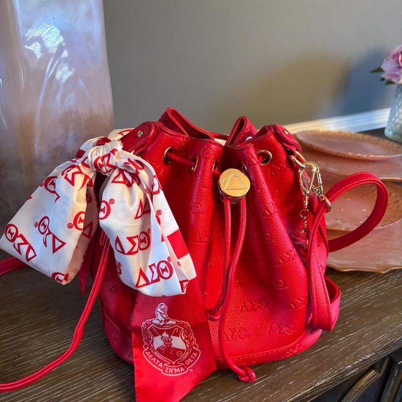 Delta Sigma Theta purse scarf